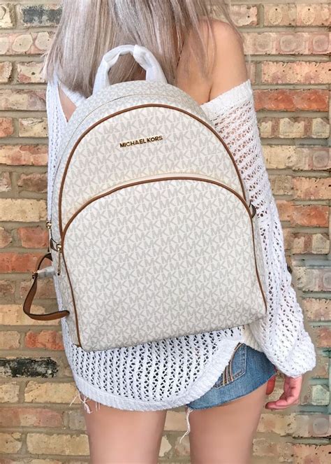 michael kors abbey mk vanilla large backpack